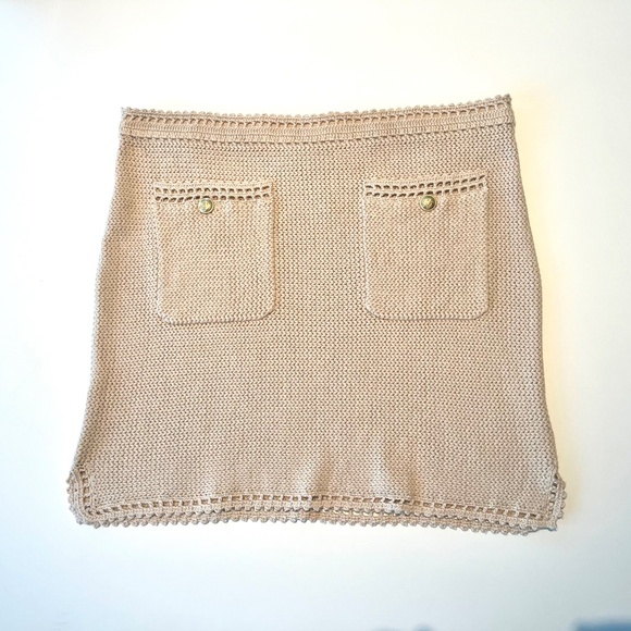 J. Crew Sweater mini skirt with crochet trim Size L - Picture 8 of 9